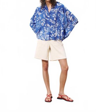 FRNCH Itia Long Sleeve Button Down Shirt In Homard