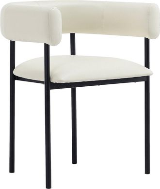 Manhattan Comfort Onda Metal Vegan Leather Dining Chair
