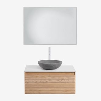 Sklum Sklum - Conjunto De Mueble De Ba&ntilde;o En Madera De Fresno Tedrik