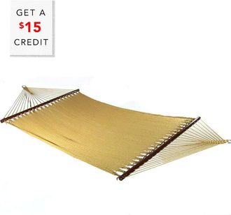 Sunnydaze Soft-Spun Double 2-Person Outdoor Caribbean Spreader Bar Hammock With $15 Credit