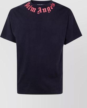 Palm Angels logo neck crew graphic print t-shirt