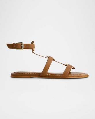 Bernardo Hera Leather Flat Gladiator Sandals