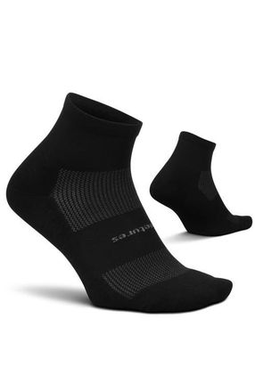 Feetures High Performance Max Cushion Quarter Sock MoistureWicking Athletic Socks in Black at Nordstrom, Size X-Large