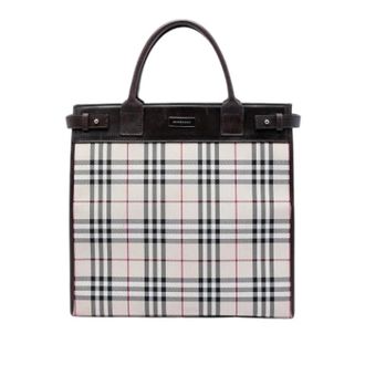 Burberry Pre-owned Tote Bags, female, Beige, Size: ONE SIZE Pre-owned House Check Canvas Tote