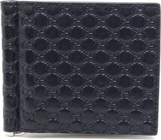 Gucci Guccissima Navy Leather Money Clip (Pre-Owned)