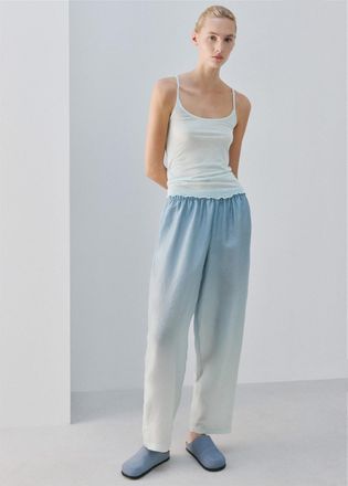 Mango Maglietta micromodal spalline blu - Donna - S - MANGO