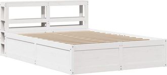 vidaXL Vidaxl - Estructura De Cama Con Cabecero Madera Pino Blanco 135x190 Cm