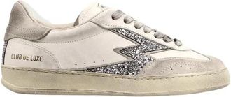 MOA Master Of Arts White Glitter Logo Sneakers Master Club Deluxe - Dames - Sneakers - Wit - 36 EU - Leer - Schoenen