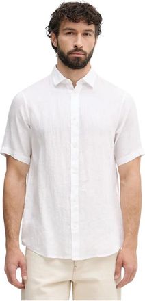 A|X Armani Exchange Camisa de Lino de Corte Regular - Shirts - Hombre - Blanco - M