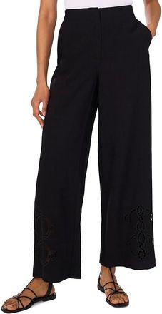 Vince Camuto Pants Womens Black Eyelet Embroidered Wide Leg Trouser NWO17
