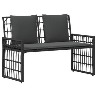 vidaXL Banco De Exterior Liso Negro Y Gris Oscuro 116 X 55 X 82 Cm Vidaxl