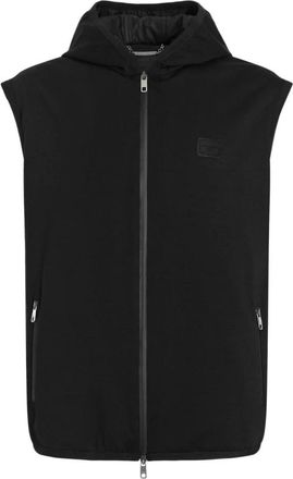Dolce & Gabbana Zwarte Logo Rits Hoodie Jas - Heren - Bodywarmers - Zwart - 2XL - Jassen