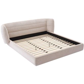 Vente-Unique Vente-unique - Letto 140 x 200 cm con testata letto curva Tessuto bouclette Beige - larumo della Maison C&eacute;phy