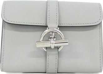 Herm&egrave;s Gray Swift Leather Card Wallet (Pre-Owned)