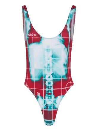 Jean Paul Gaultier squeletor-print swimsuit - Red