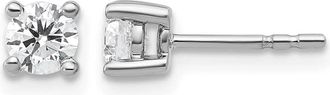Diamond2Deal 14k White Gold 1/2 ct Round Lab Grown Diamond Stud Earrings VS Clarity, D-E Color