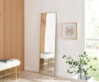 Furniturebox Emma Full Length Extra Large 170x50cm Framed Rectangular Vertical Living Room Hallway Wall Mirror in Gold | Size: 170x50 cm