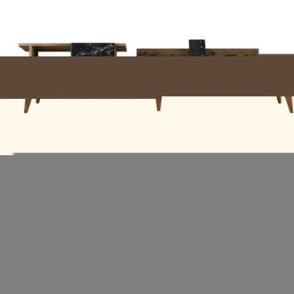 Dmora Pared Multifuncional Casaluce, Mueble De Sala Modular, 9 Estantes, 7 Compartimentos, Color Nogal