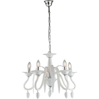 Fan Europe Fan Europe - Lampadario a sospensione estefan in acrilico bianco a cinque luci