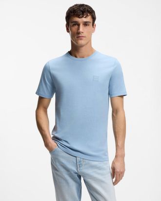 Boss Orange by Hugo Boss Mens Tales T-shirt in Light Blue Cotton - Size X-Large