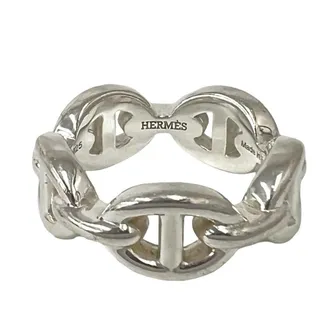 Herm&egrave;s Silver Silver 925 Band Ring (Pre-Owned)