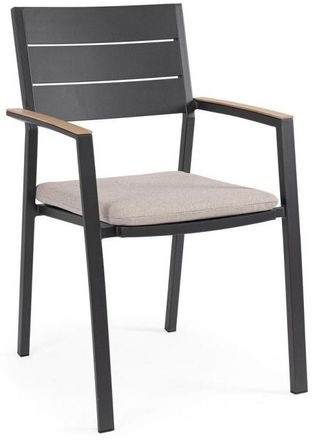 BIZZOTTO Stapelbarer Premium Outdoor Stuhl Zelmar mit Armlehnen - Anthrazit Archiviert