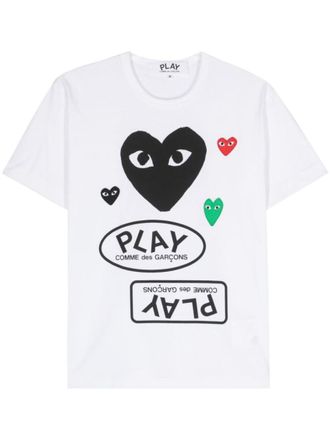 Comme Des Garçons White Crewneck Logo Patch T-Shirt