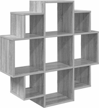 vidaXL Estante De Pared Sonoma Gris 90 X 25 X 90 Cm Vidaxl