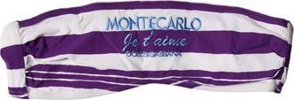 Dolce & Gabbana Purple White Stripes Nylon Bandeau Womens Swimwear