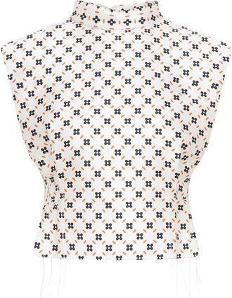 Lanvin Mouwloze Top met Hoge Hals en Print - Dames - Tops zonder mouwen - Veelkleurig - S - Tops
