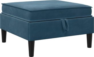 vidaXL Taburete De Sof&aacute; Con Almacenamiento Azul Terciopelo Vidaxl