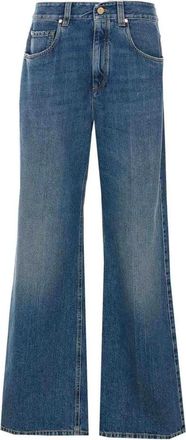 Brunello Cucinelli Jeans a Gamba Larga a Vita Alta - - Jeans - Donna - Blu - M