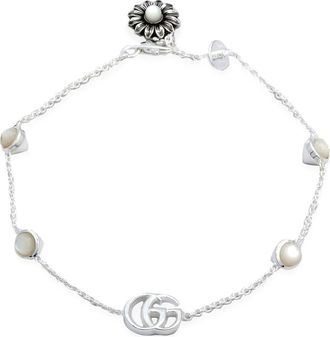 Gucci GG Marmont Mother of Pearl Sterling Silver Bracelet - YBA773229001