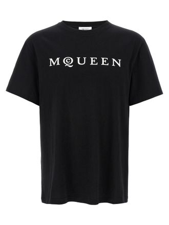 Alexander McQueen Flocked Mcqueen Mens T-Shirt