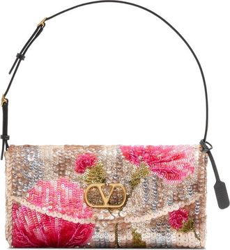 Valentino Garavani Devain Embroidered Shoulder Bag