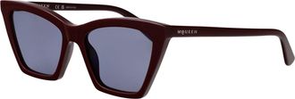Alexander McQueen Womens Sunglasses Am0536s Red-Light Blue Red-Red-Light Acetate Red/red/light