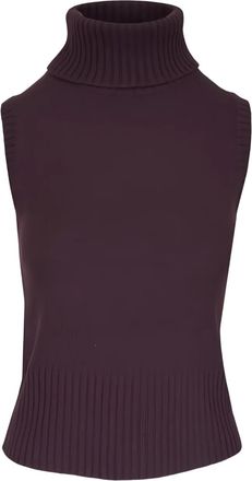 Veronica Beard Top smanicato Mazzy a collo alto - Viola