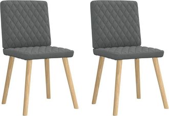 vidaXL Sillas de comedor 2 unidades tela gris oscuro Vidaxl