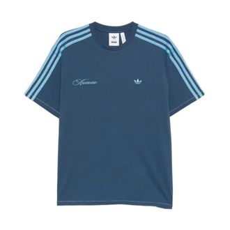 adidas Tops, Dames, Blauw, S, Katoen, AV Tee