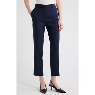 Nordstrom The Lena Slim Cropped Trousers in Navy Night at Nordstrom Rack, Size 10