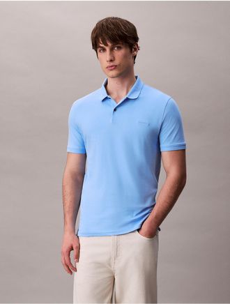 Calvin Klein Mens Liquid Touch Polo Shirt - Blue - 2XL