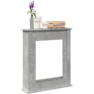 vidaXL Borde De Chimenea Madera Ingenier&iacute;a Gris Hormig&oacute;n 75x20x87,5 Cm Vidaxl