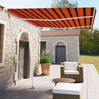 vidaXL Toldo De Pie Autom&aacute;tico Naranja Y Marr&oacute;n 350x250 Cm Vidaxl