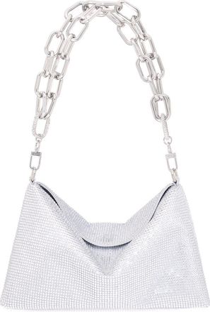 Judith Leiber Bowie Crystal Embellished Slouchy Clutch in Silver Rhine at Nordstrom