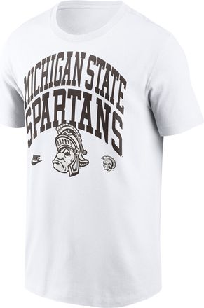 Nike Michigan State Bold Nike Mens College T-Shirt in White | N19910AMSV-V4P