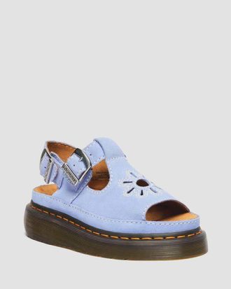Dr. Martens Dr. Martens - Dunnet - Sandali scamosciati blu fiordaliso con fiore