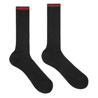 Gucci Cotton-Blend Web Socks, Size Medium