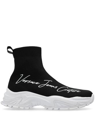 Versace Jeans Couture Sneakers a calzino con stampa - Nero