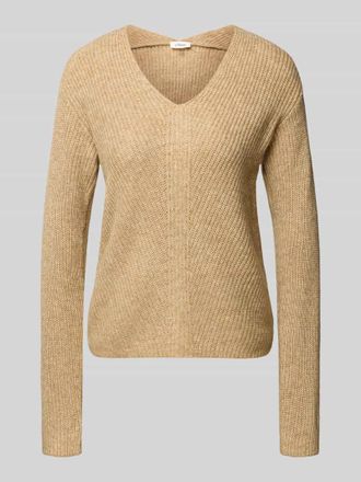 s.Oliver Red Label Regular Fit Strickpullover mit Woll-Anteil in Camel, Gr&ouml;&szlig;e 46