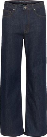 MY ESSENTIAL WARDROBE Hoge Wijde Y Donkerblauwe Jeans - Dames - Loose Fit Jeans - Blauw - W32 L34 - Jeans